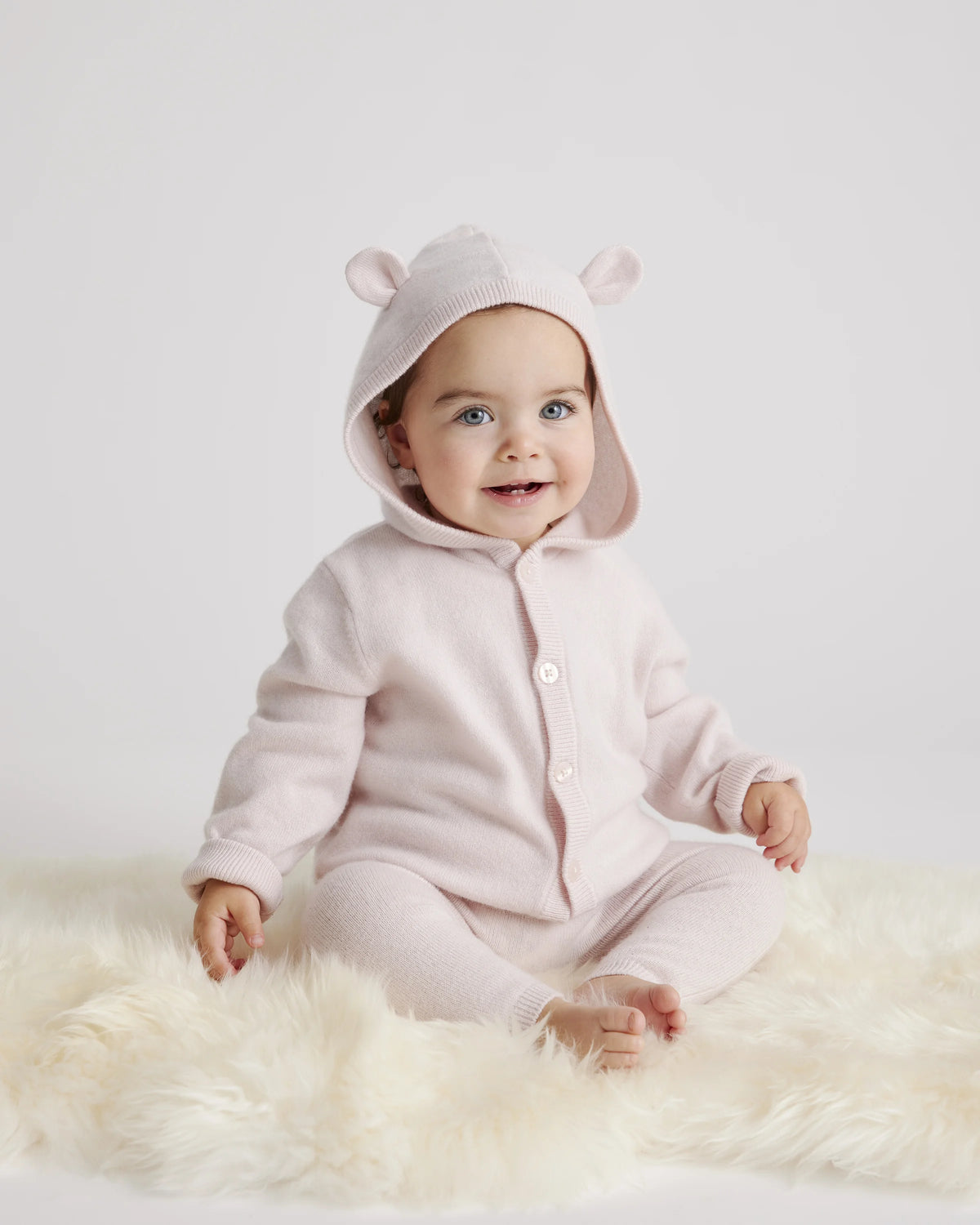 Washable Cashmere Hooded Cardigan - 0-3M / Oatmeal