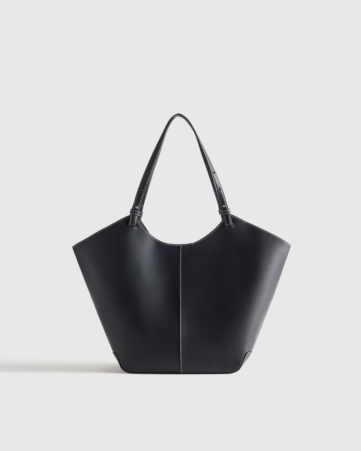 Italian Leather Trapeze Tote - One Size / Dark Brown