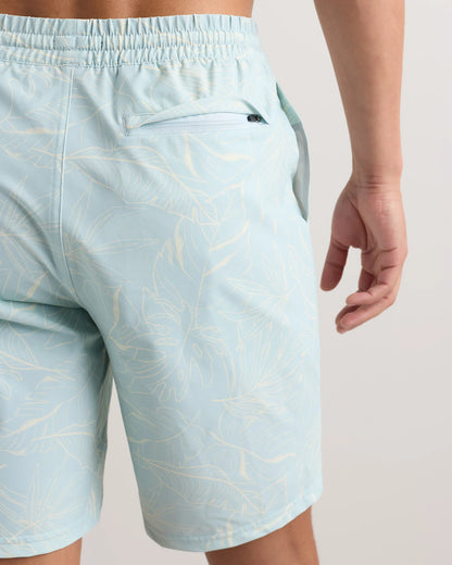 Italian Swim Trunks - 9" - S / Navy Palms