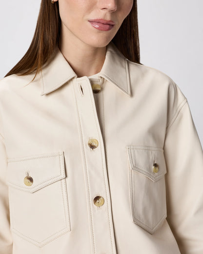 100% Leather Cropped Jacket - XS / Rich Brown