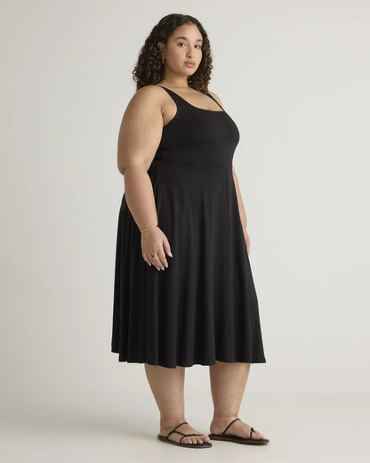 Tencel Jersey Fit & Flare Dress - 1X / Brown