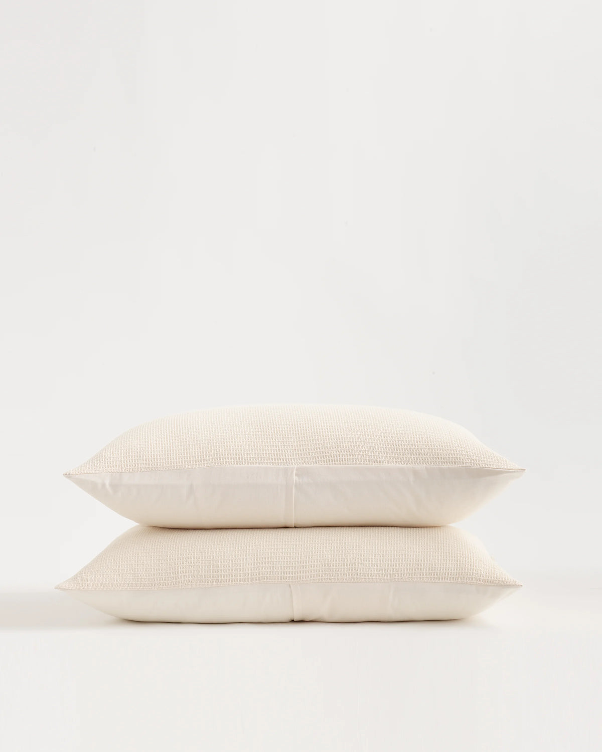 Organic Cotton Waffle Stripe Sham Set - Standard / Sand
