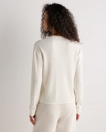 Lightweight Baby Alpaca Ribbed Crewneck - XS / Smoked Charcoal