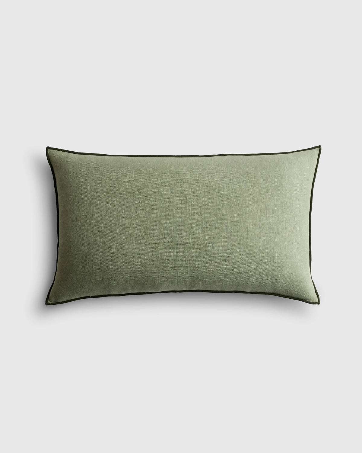 Contrast European Linen Pillow Cover - 12x20 / Sage/Pine