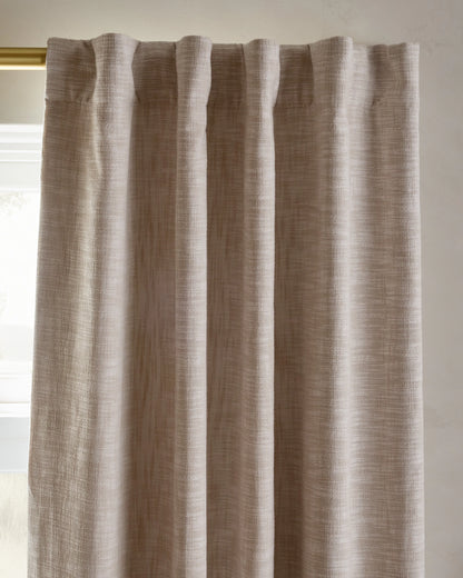 Textured Cotton Room Darkening Curtain - 48x84 / Ivory