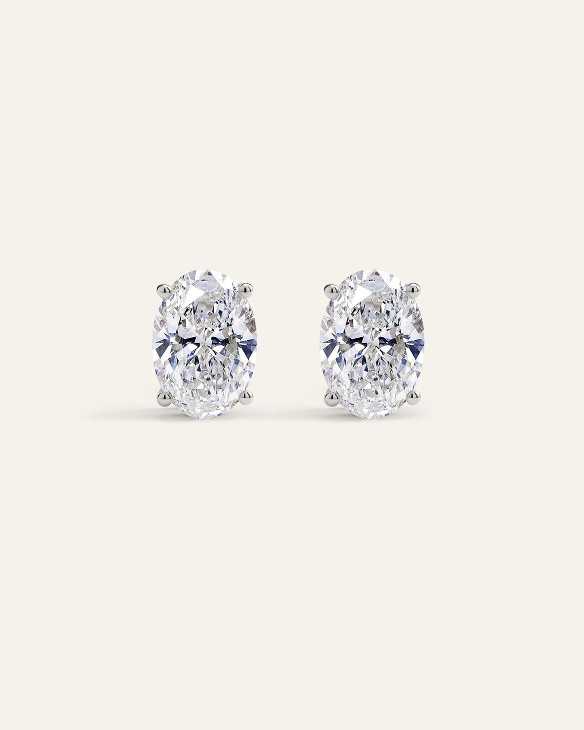 14K Gold Lab Grown Diamond Statement Oval Studs - 6ctw - One Size / Yellow Gold