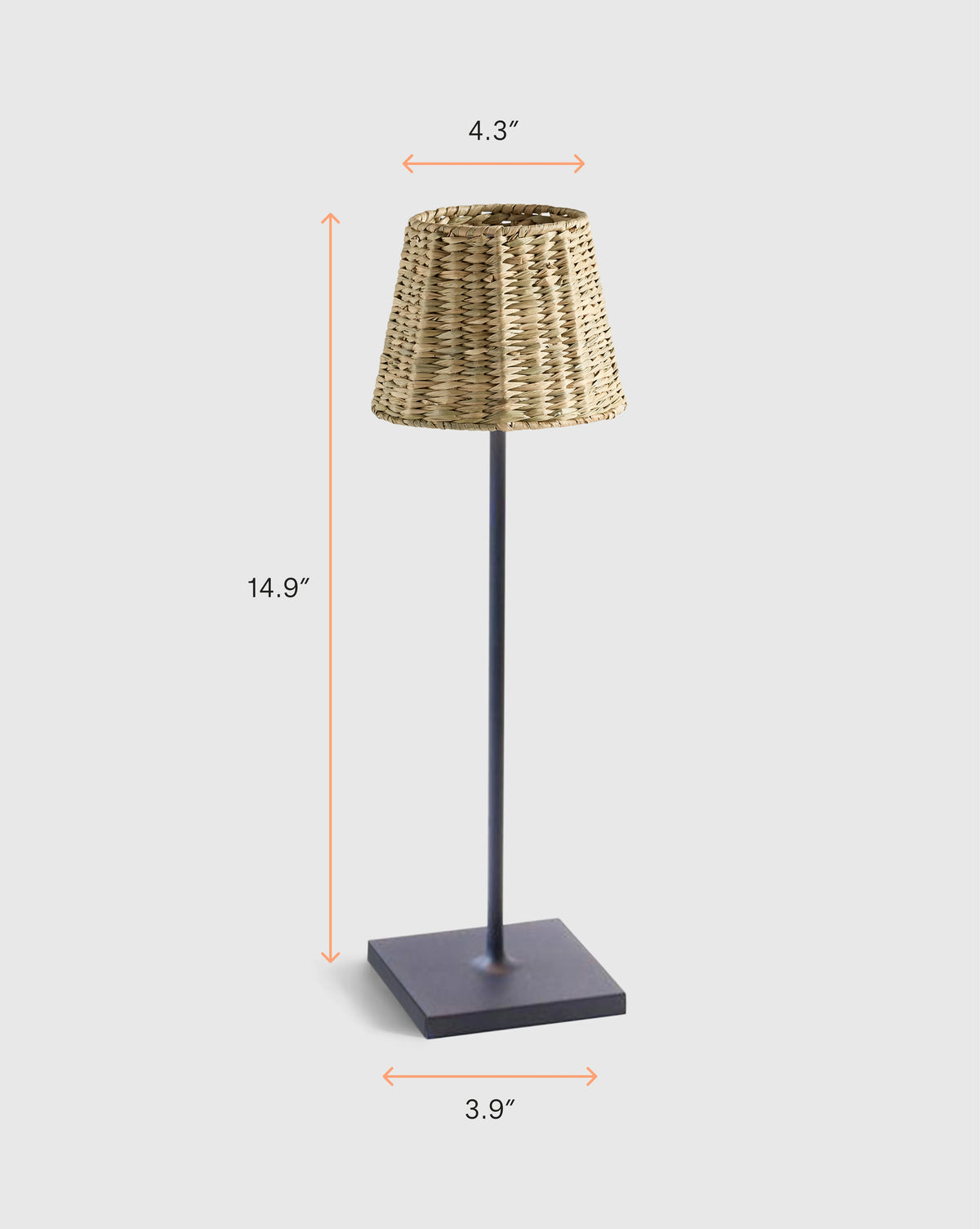 Poldina Pro Rechargeable Table Lamp with Seagrass Shade by Zafferano - Regular / White