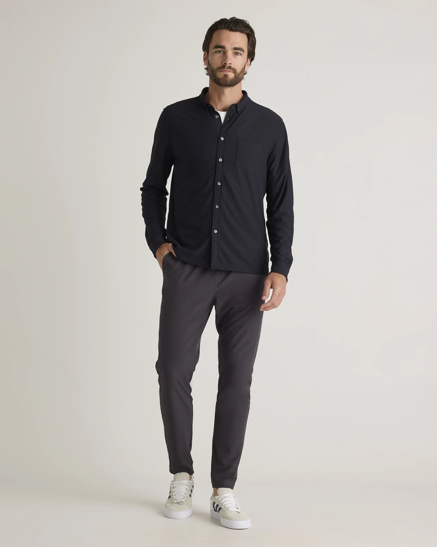 ProPique Performance Button Down - S / Light Grey
