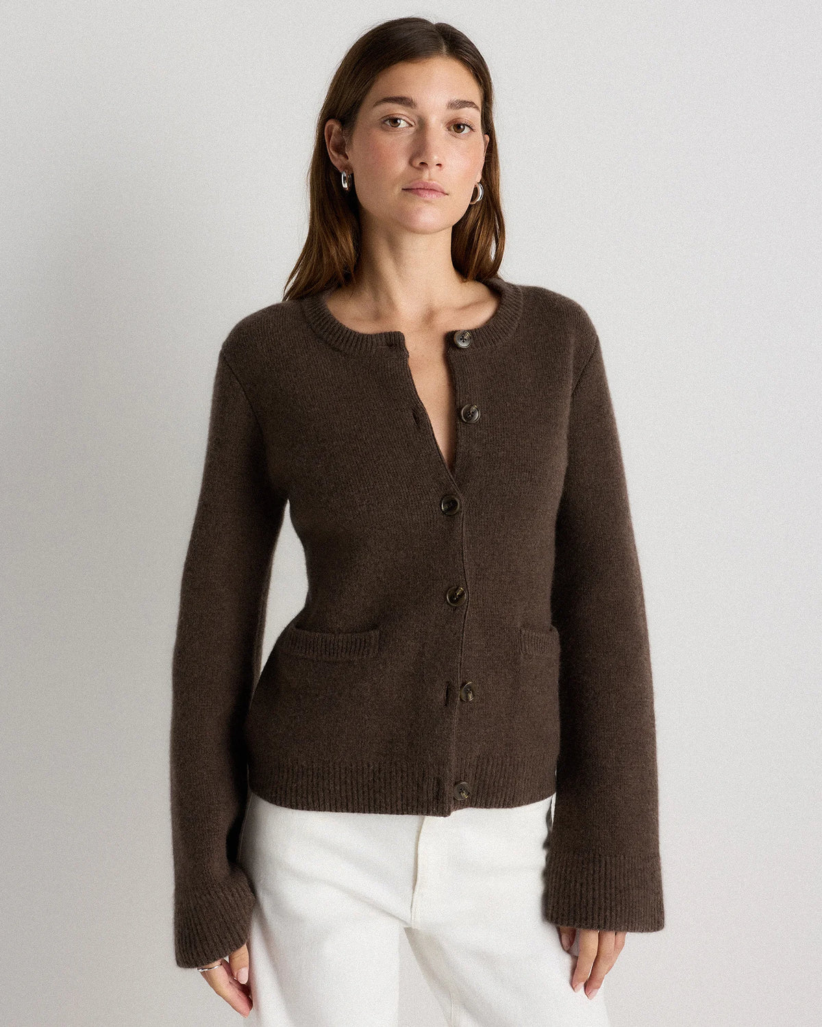 Mongolian Cashmere Structured Cardigan - XS / Oatmeal