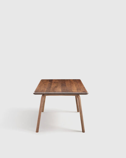 Solid Wood Dining Table with Rounded Legs - One Size / Natural Oak
