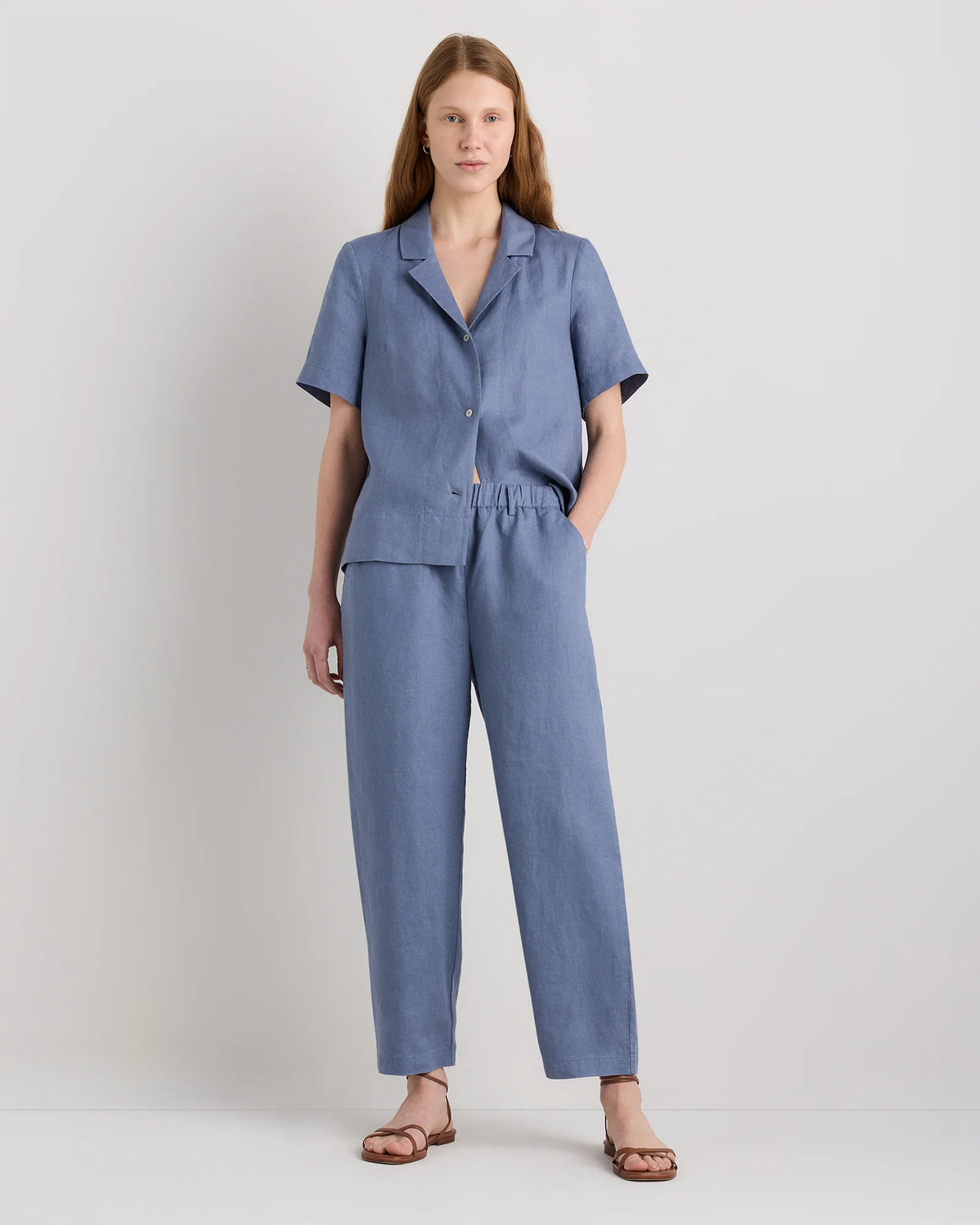 100% European Linen Pants - XS / White