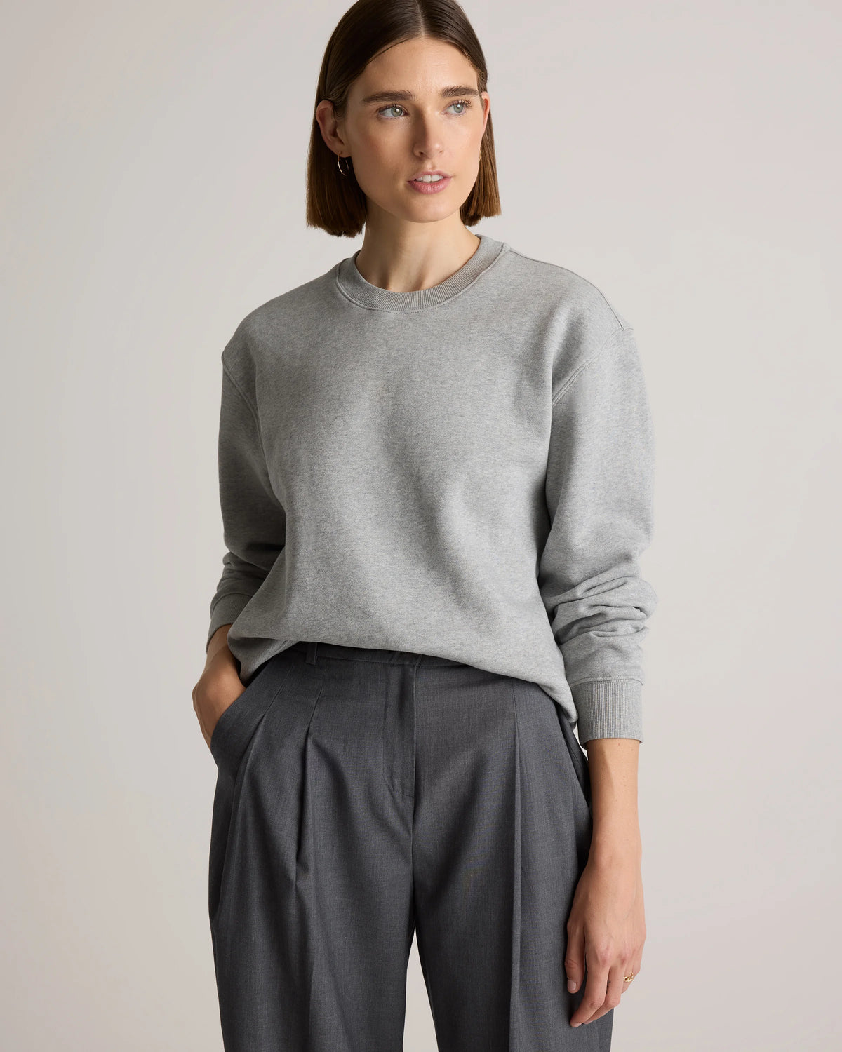 Organic Heavyweight Fleece Crew - XS / Taupe