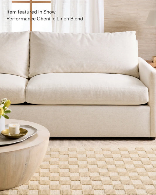 Brennan L Sectional in Performance Basketweave - 99x99 / Flax