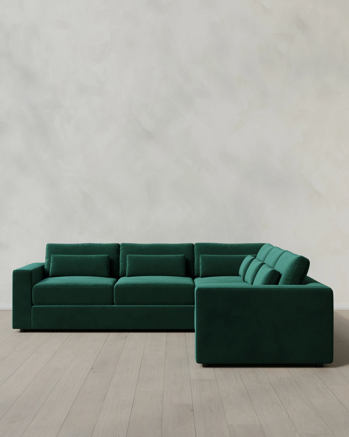 Ashford Deep Seat L Sectional in Performance Velvet - 119x119 / Taupe