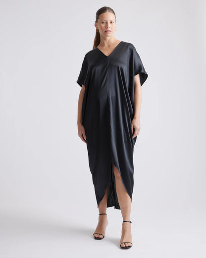 100% Washable Silk Maternity Dress - XS / Black