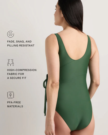 Italian Maternity Wrap One-Piece Swimsuit - XS / Cherry