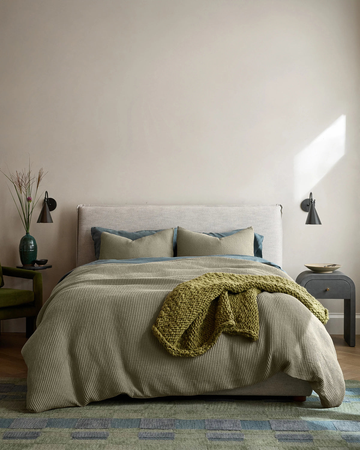 Organic Waffle Duvet Cover - Twin / White
