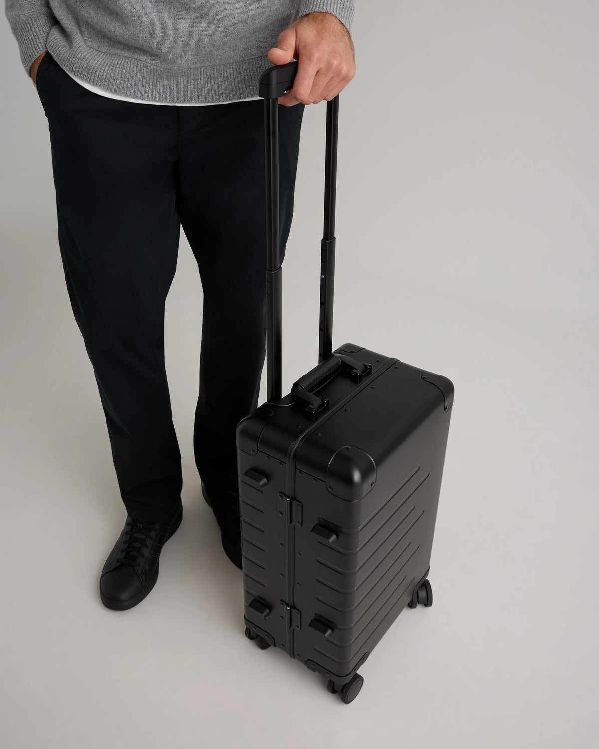 Aluminum Carry-On Suitcase - One Size / Black