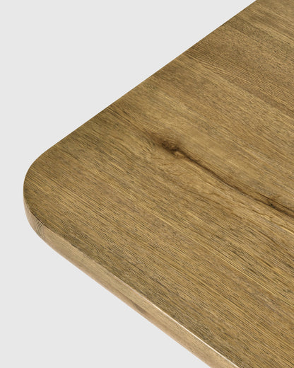 Rustic Oak Plinth Dining Table - 71" / Natural