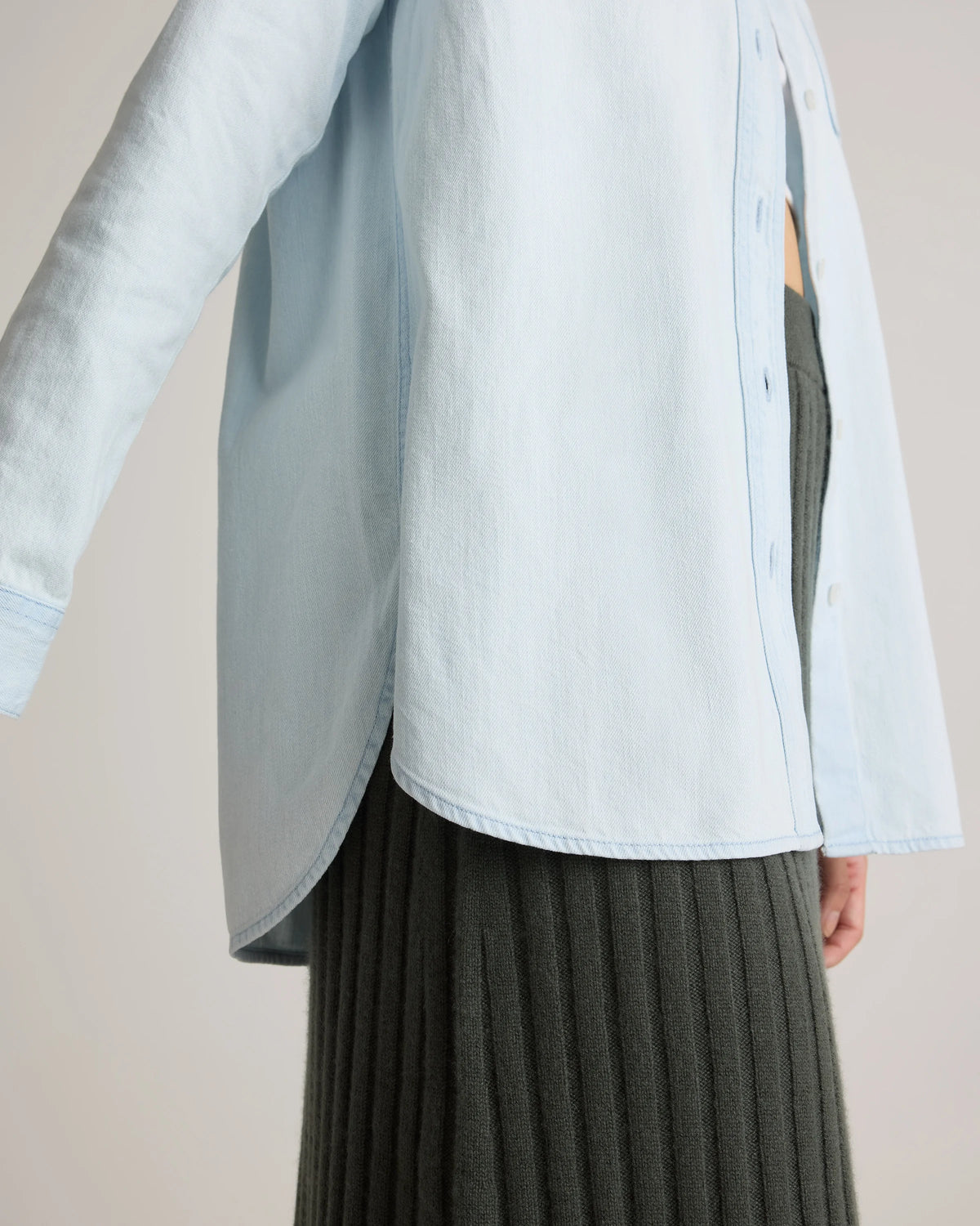 Mongolian Cashmere Midi Skirt - XS / Brown
