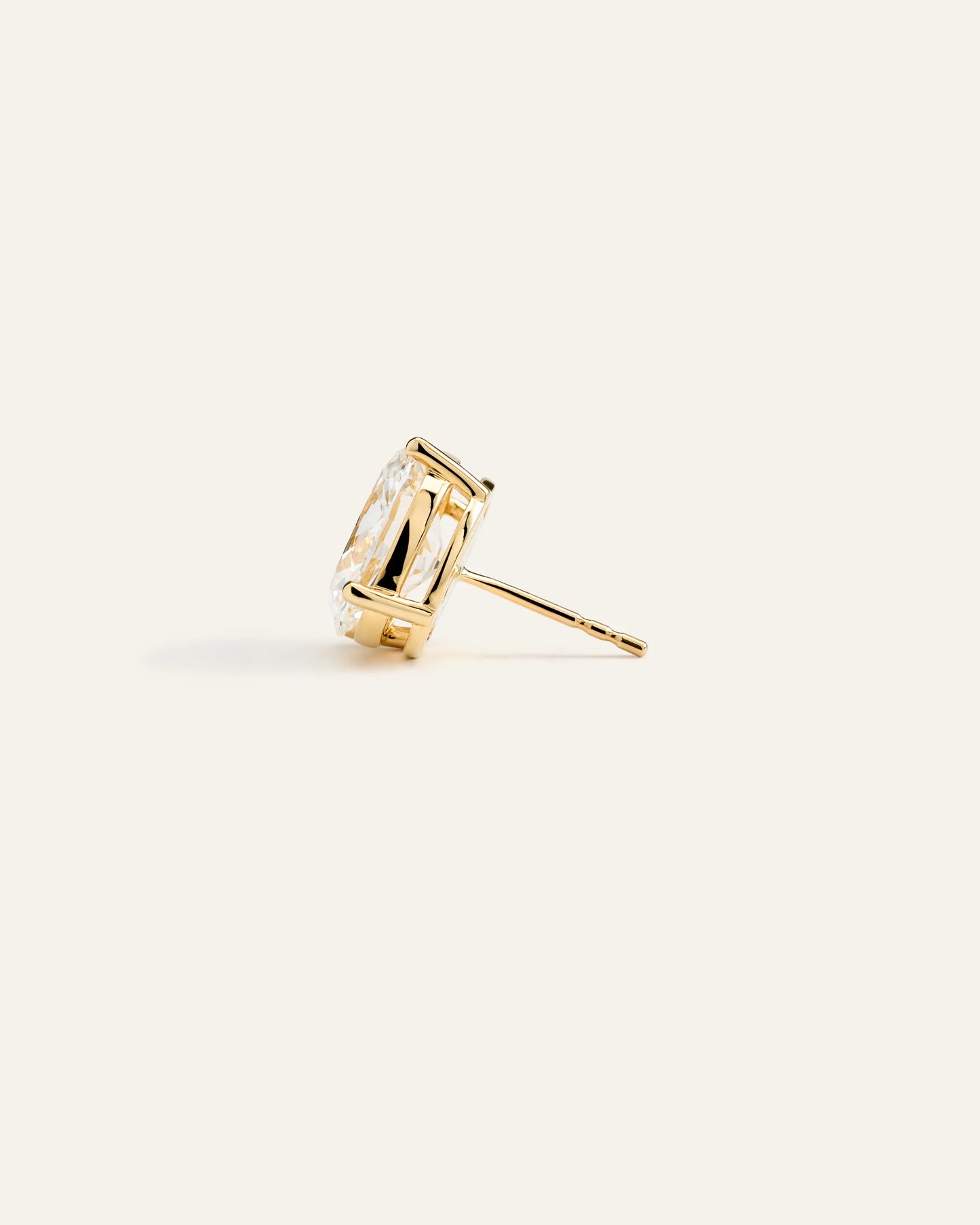 14K Gold Lab Grown Diamond Statement Oval Studs - 6ctw - One Size / Yellow Gold