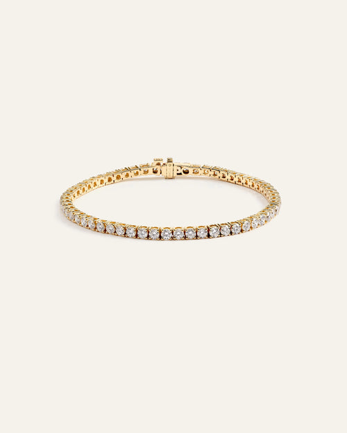 14K Gold Lab Grown Diamond Tennis Bracelet - 5ctw - 6.5" / Yellow Gold