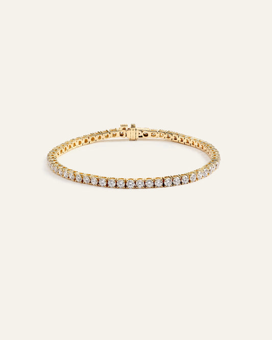 14K Gold Lab Grown Diamond Tennis Bracelet - 5ctw - 6.5" / Yellow Gold