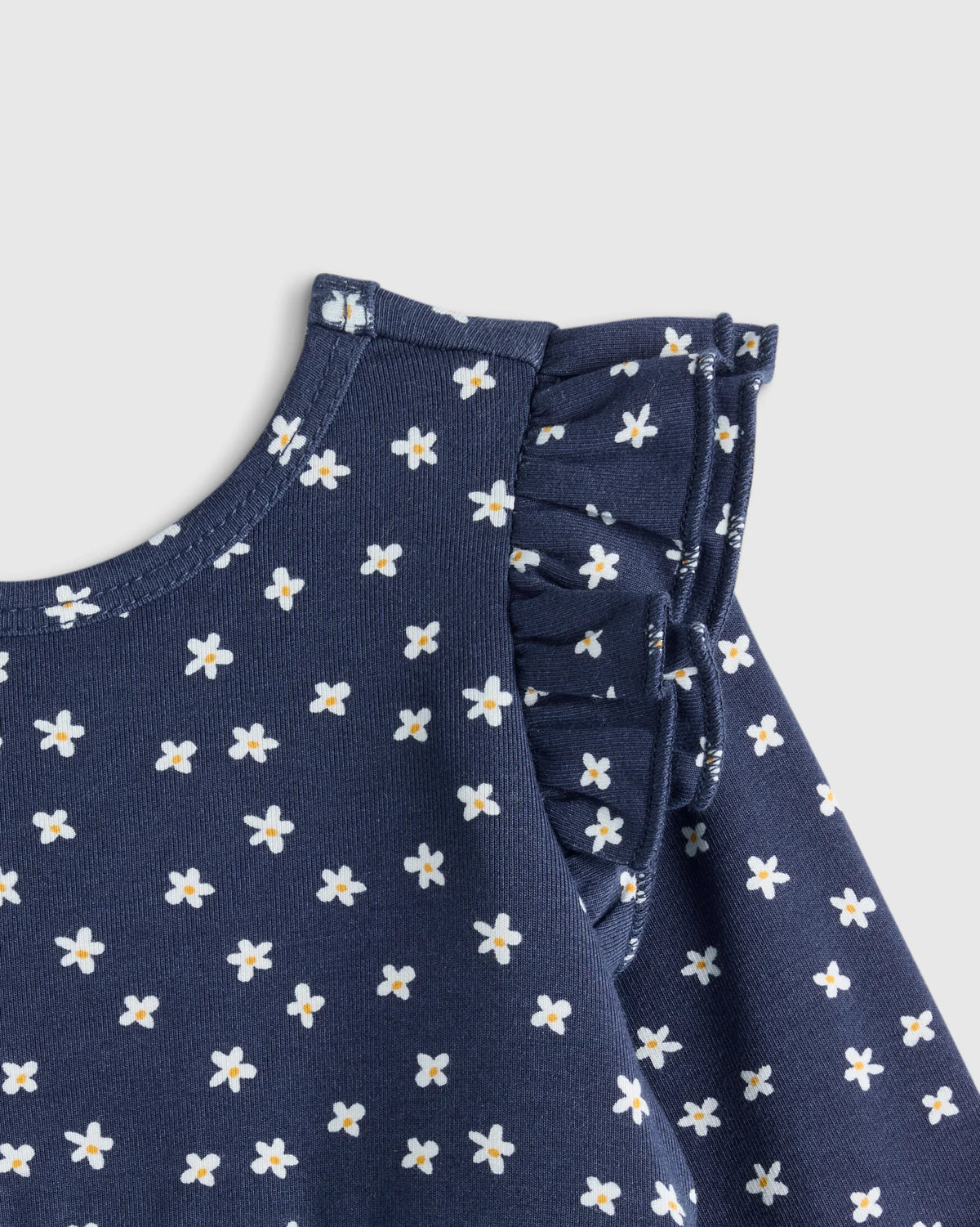 Bamboo Long Sleeve Flutter Twirl Dress - 12-18M / Navy Blossoms