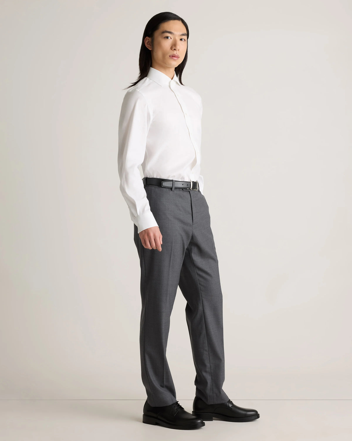 Organic Cotton Oxford Non-Iron Dress Shirt - S / Bold Black