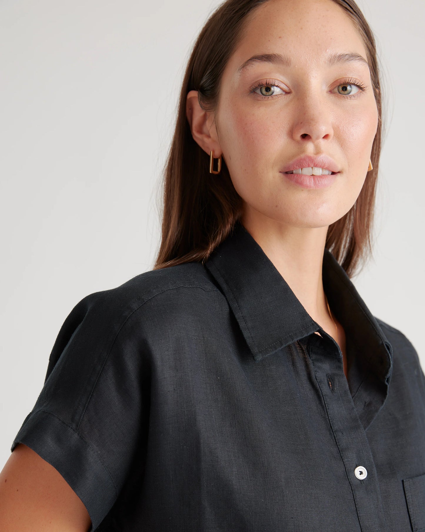 100% European Linen Camp Shirt - XS / Sky Blue Mariner Stripe