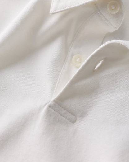 100% Organic Sueded Jersey Polo - S / Classic White
