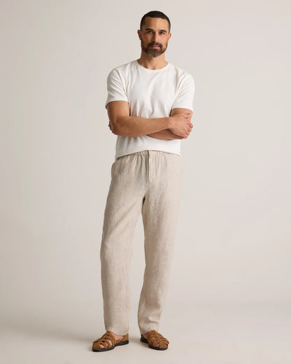 100% European Linen Pants - S / Bayberry Olive