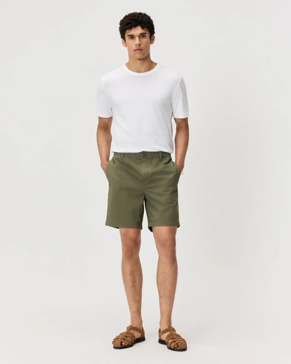 Organic Stretch Cotton Pull On Chino Shorts - 7" - XS / Sand Dune