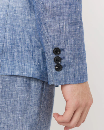 100% European Linen Blazer - XS / French Blue