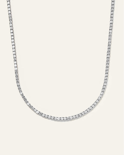 14K Gold Lab Grown Diamond Tennis Necklace - 5ctw - 16" / Yellow Gold