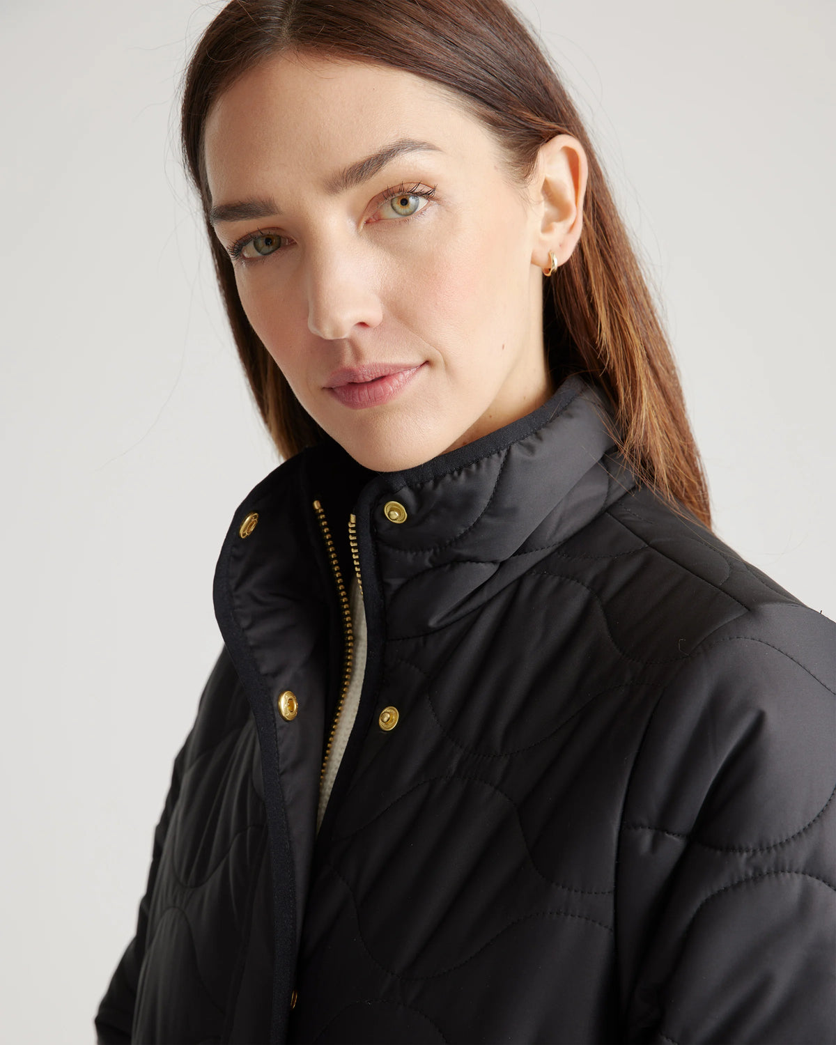 Featherless Quilted Long Puffer Jacket - XS / Silken White