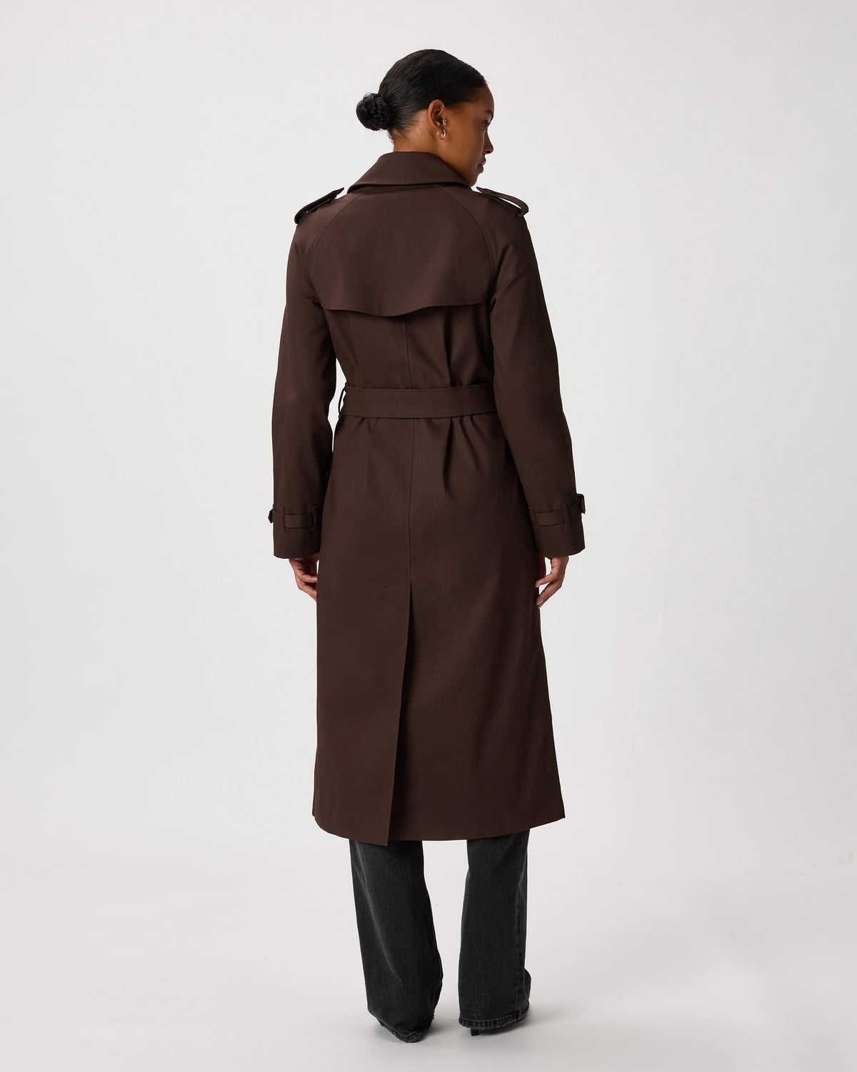 Comfort Stretch Long Trench Coat - XS / Dark Khaki