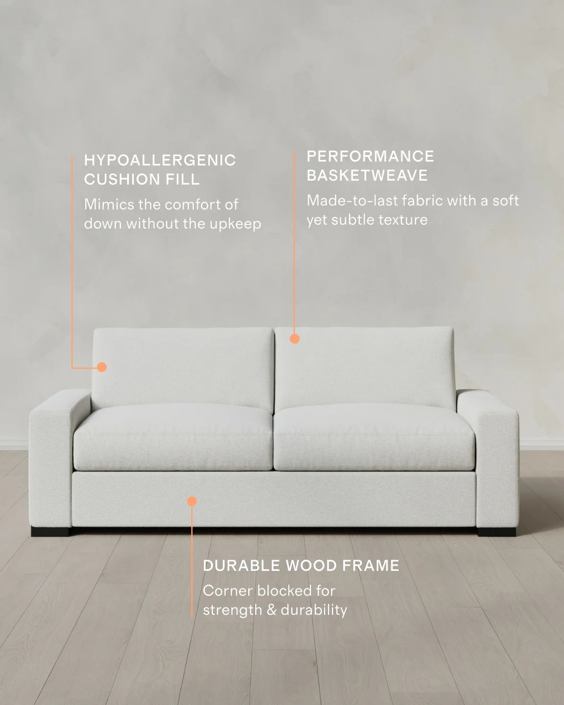 Stillman Sofa in Performance Basketweave - 7ft / Flax