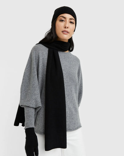 Mongolian Cashmere Slouchy Beanie - One Size / Black
