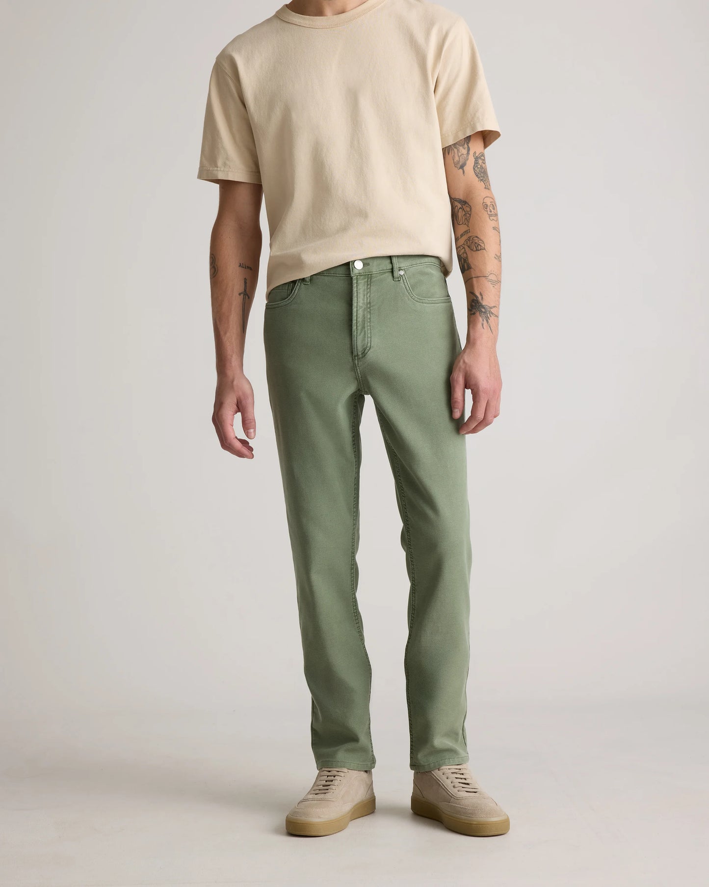 French Terry 5-Pocket Pants - Slim - 30X30 / Bayberry Olive