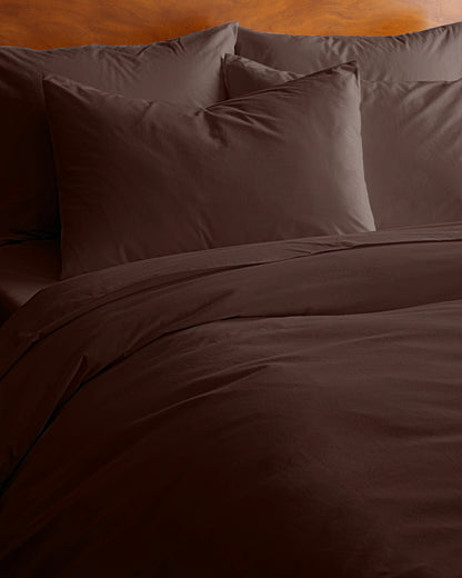 Organic Brushed Cotton Sham Set - Standard / Toffee