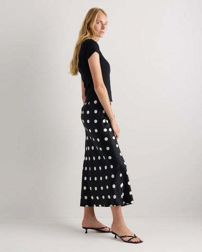 100% Washable Silk Maxi Skirt - XS / Champagne