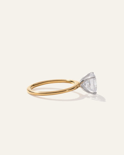 Lab Grown Diamond Round Petite Classic Engagement Ring - 2ct - 4 / Yellow Gold