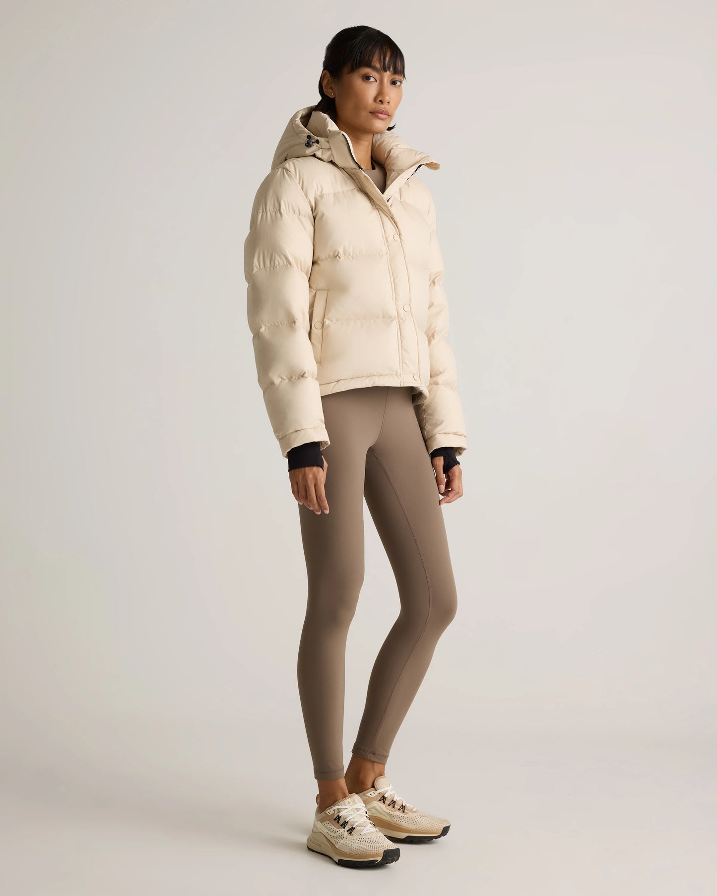 Responsible Down Cropped Puffer Jacket - XS / Shiny Black