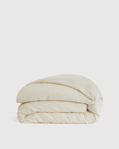 Organic Luxe Honeycomb Duvet Cover - Twin / Mineral