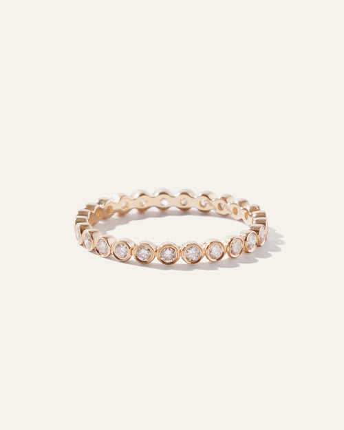 14K Gold Diamond Bezel Eternity Band - 4 / Yellow Gold