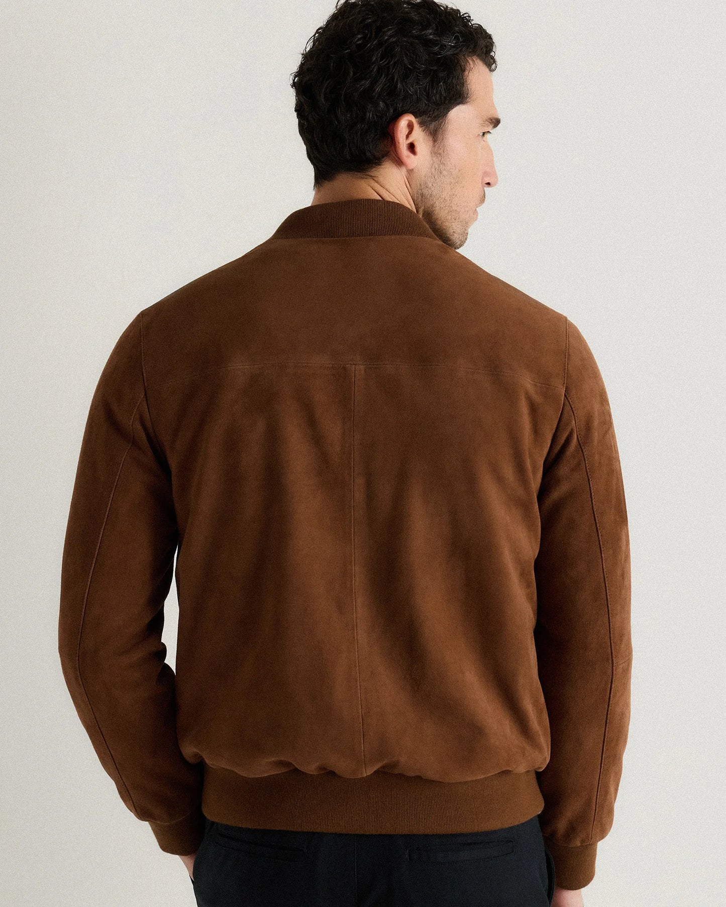 100% Suede Bomber Jacket - XS / True Black