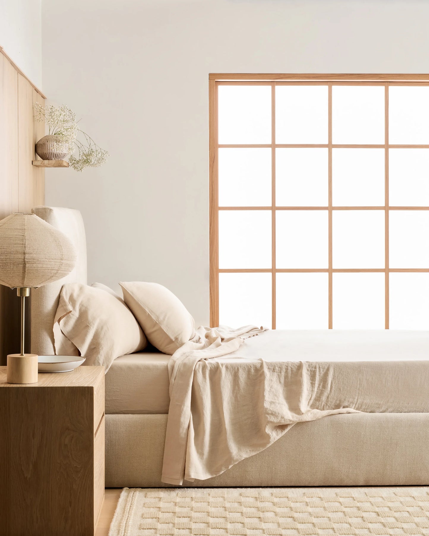 European Linen Pillowcase Set - Standard / White