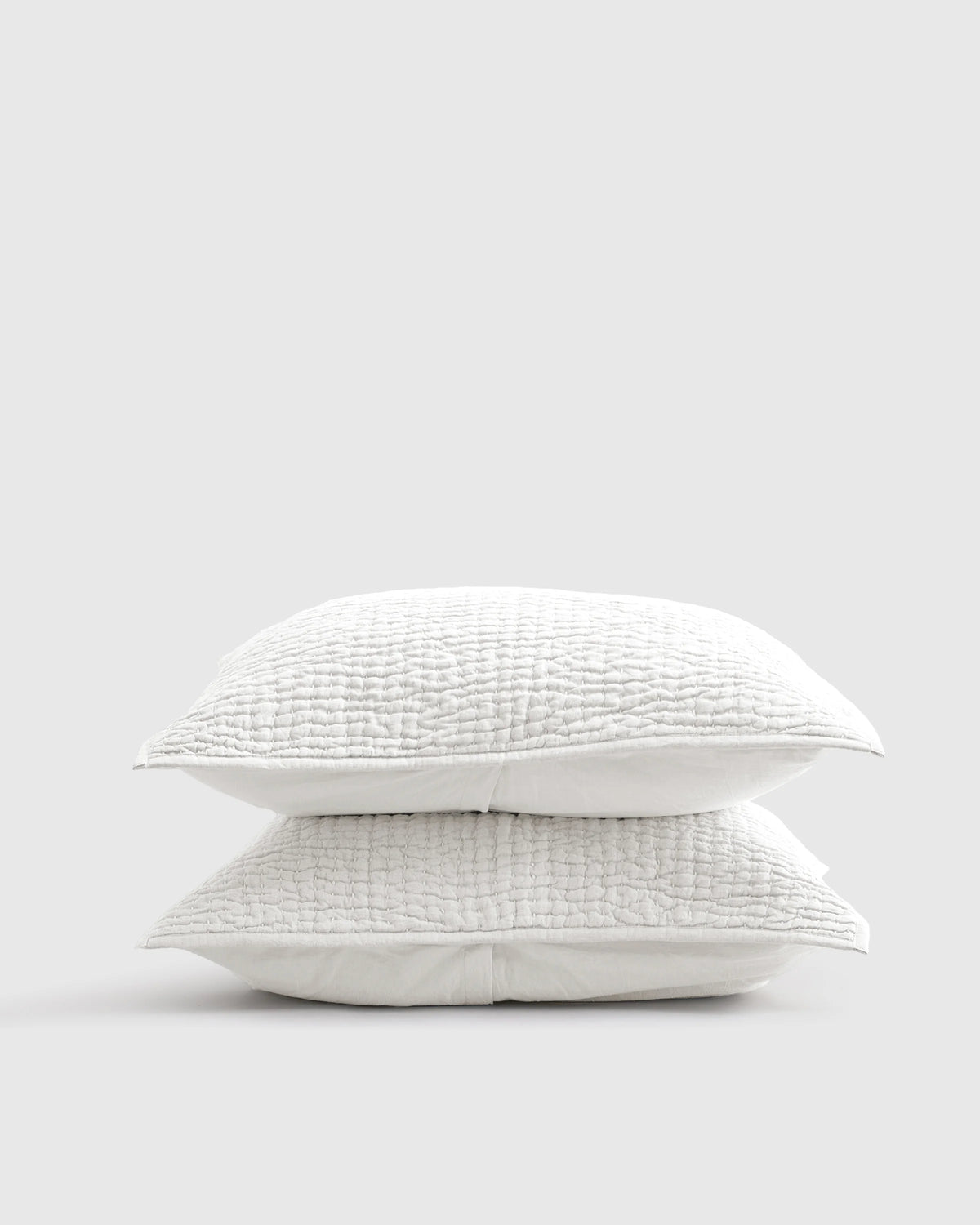 European Linen Cotton Stitch Sham Set - Standard / Stone