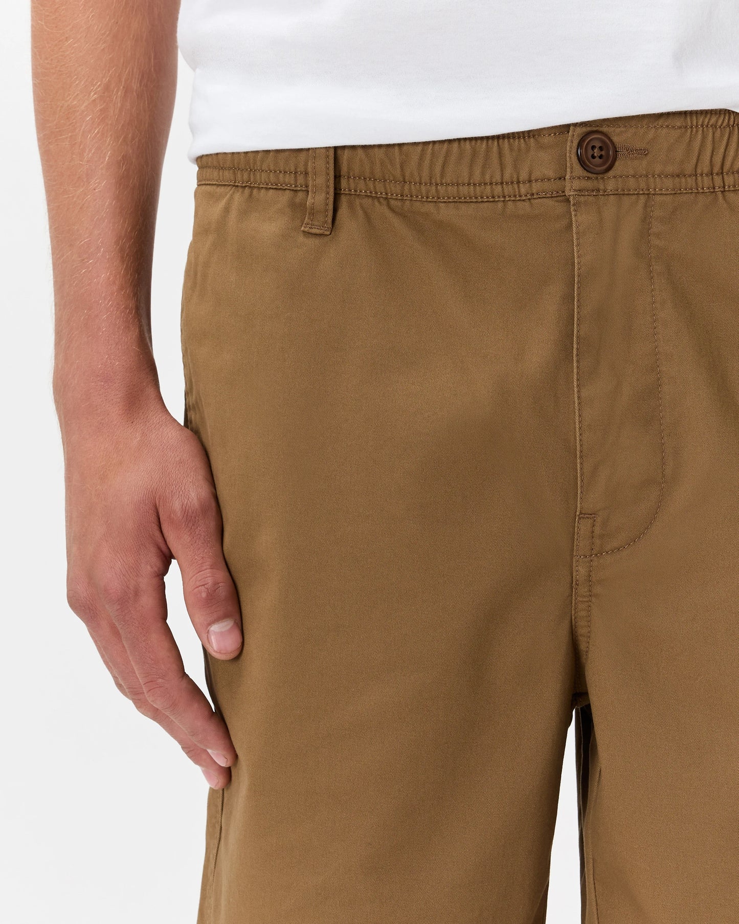 Organic Stretch Cotton Pull On Chino Shorts - 7" - XS / Sand Dune